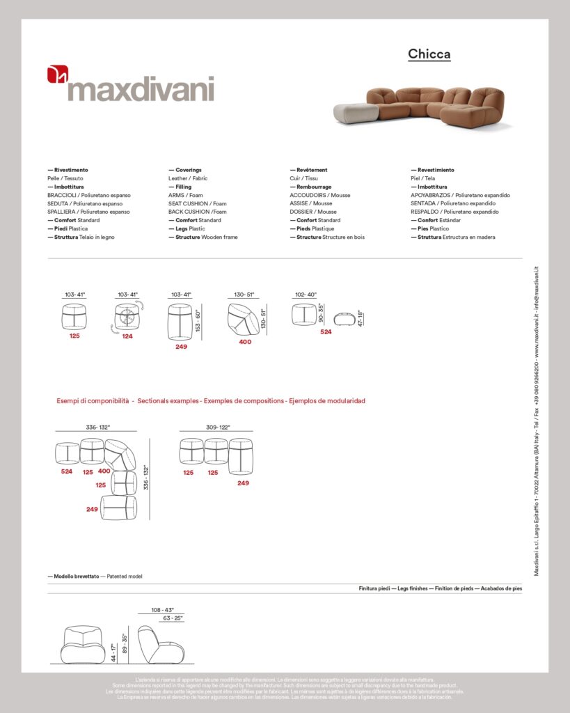 Fiche technique chicca Maxdivani