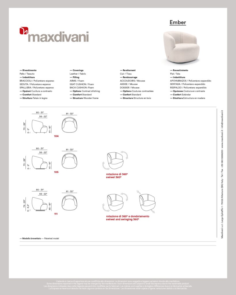 Fiche technique Ember Maxdivani