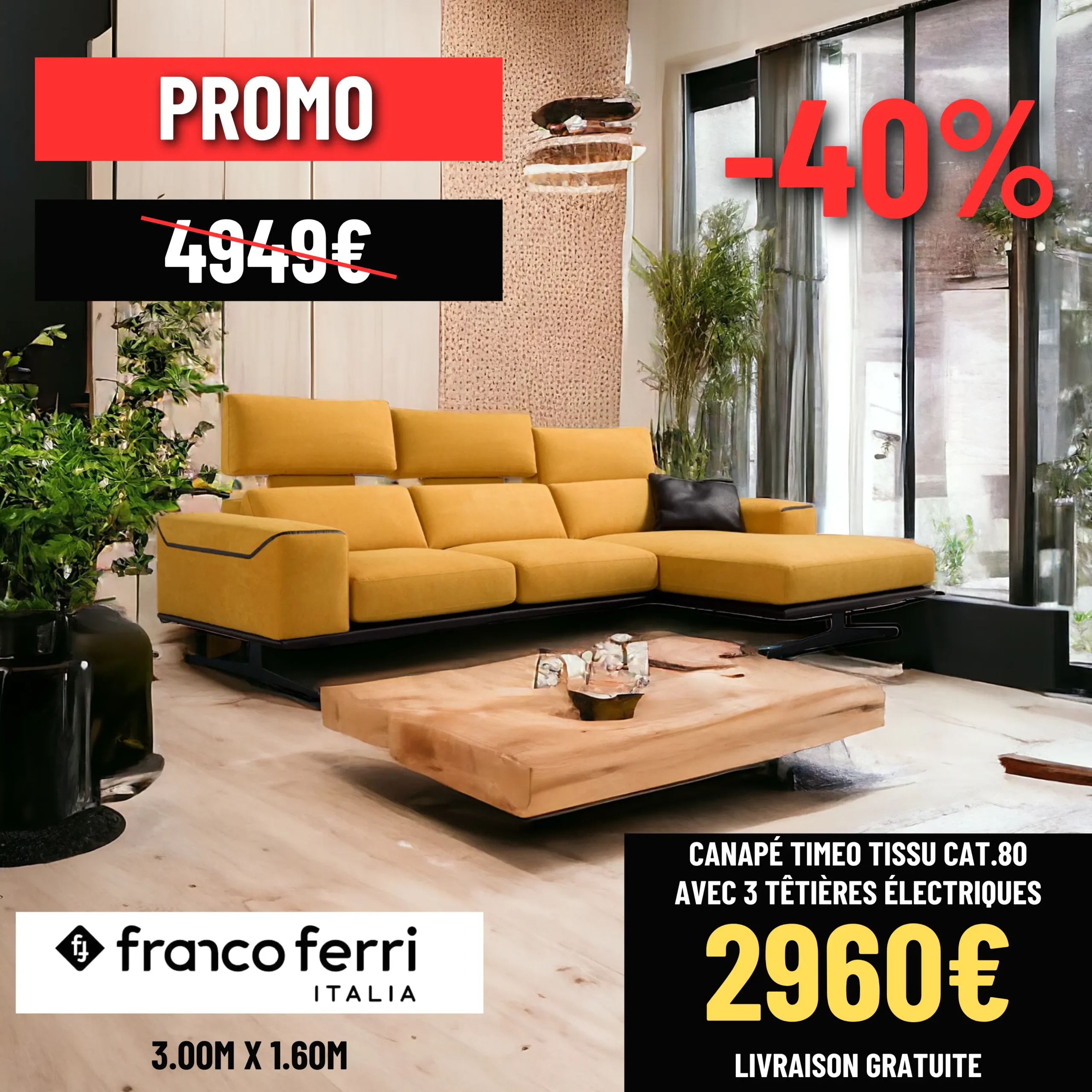 Promo Canapé Timeo Franco Ferri