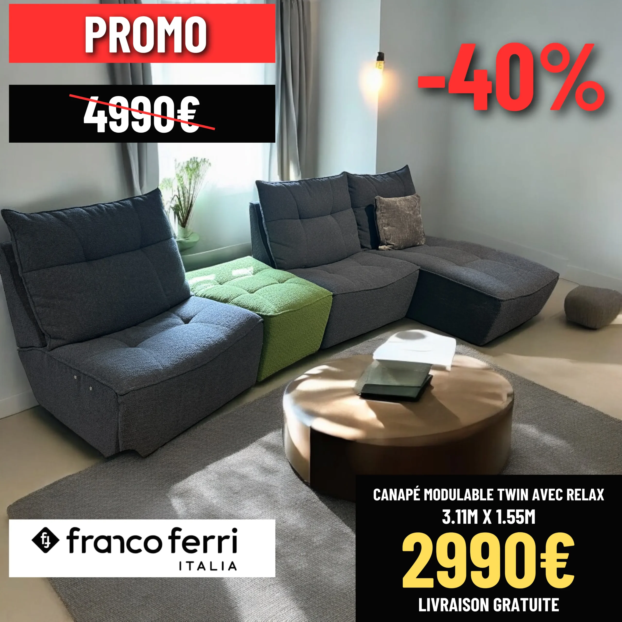 Promo Canapé Twin FrancoFerri